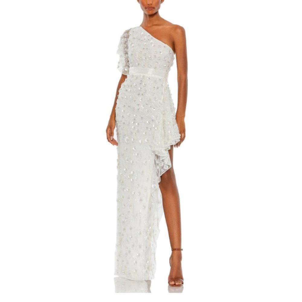 NWOT Mac Duggal One Shoulder Dress 14